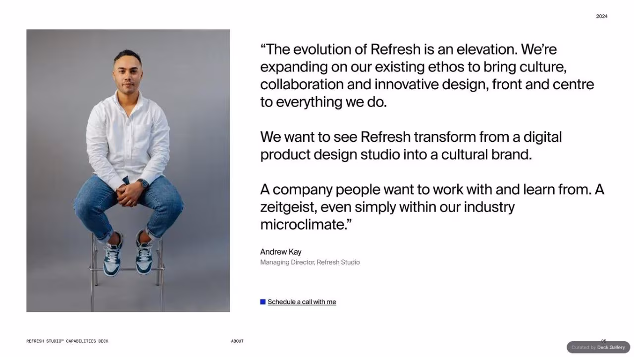 Refresh Studios Capabilities Deck 2024, slide 6