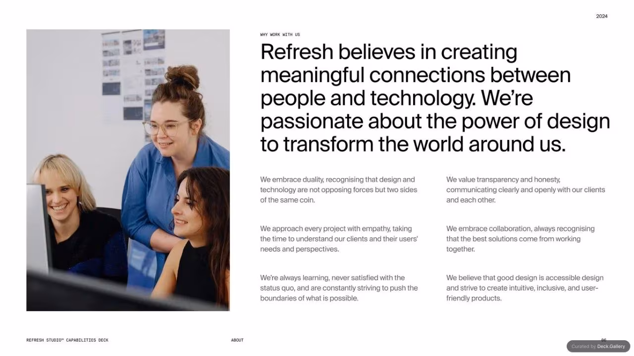 Refresh Studios Capabilities Deck 2024, slide 7