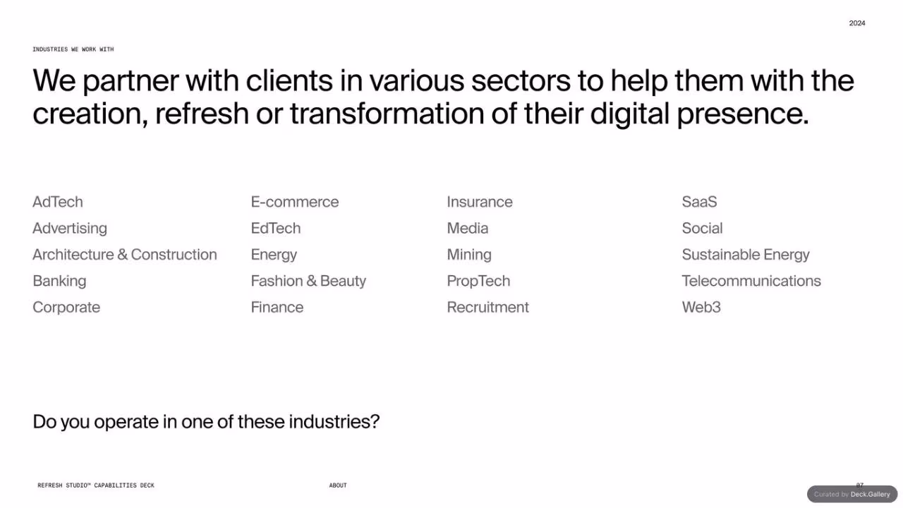 Refresh Studios Capabilities Deck 2024, slide 8