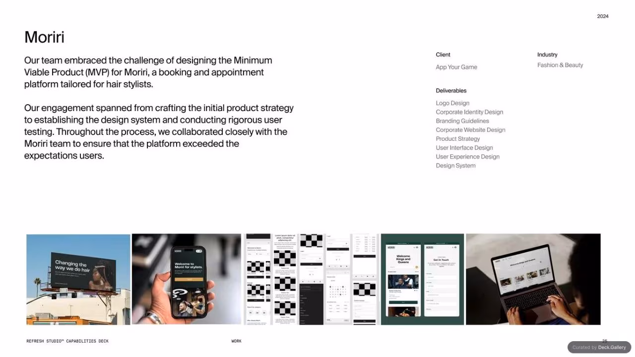 Refresh Studios Capabilities Deck 2024, slide 26