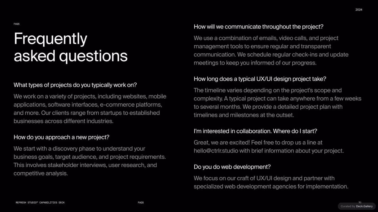 Refresh Studios Capabilities Deck 2024, slide 31