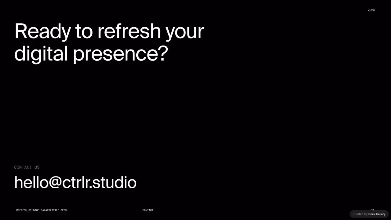 Refresh Studios Capabilities Deck 2024, slide 32