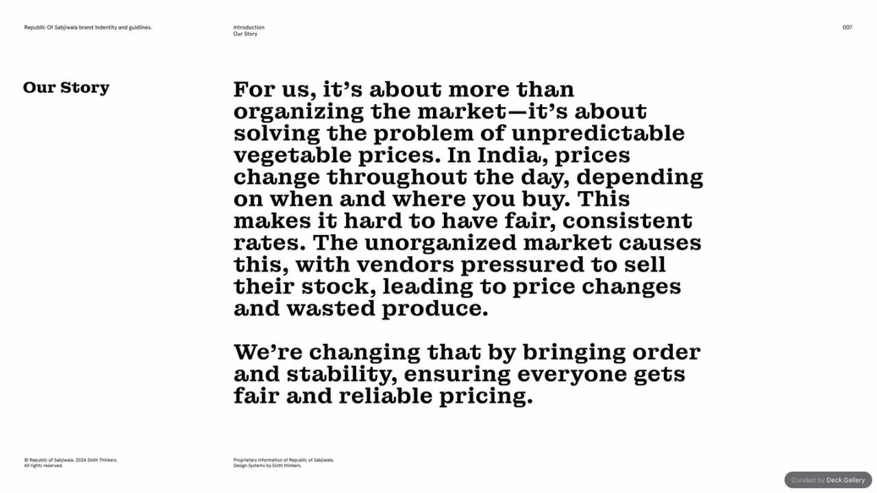 Republic of Sabjiwala Brand Guidelines 2024, slide 7