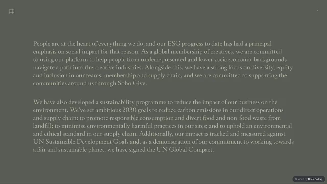 Soho House ESG Report 2023, slide 5
