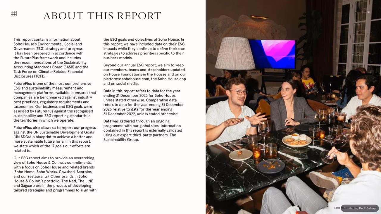 Soho House ESG Report 2023, slide 42