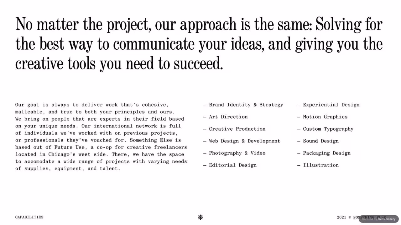 Something Else Capabilities Deck 2021, slide 3
