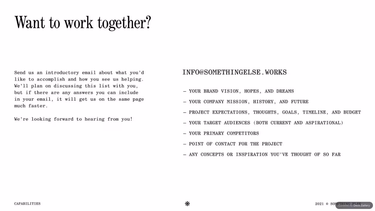 Something Else Capabilities Deck 2021, slide 13
