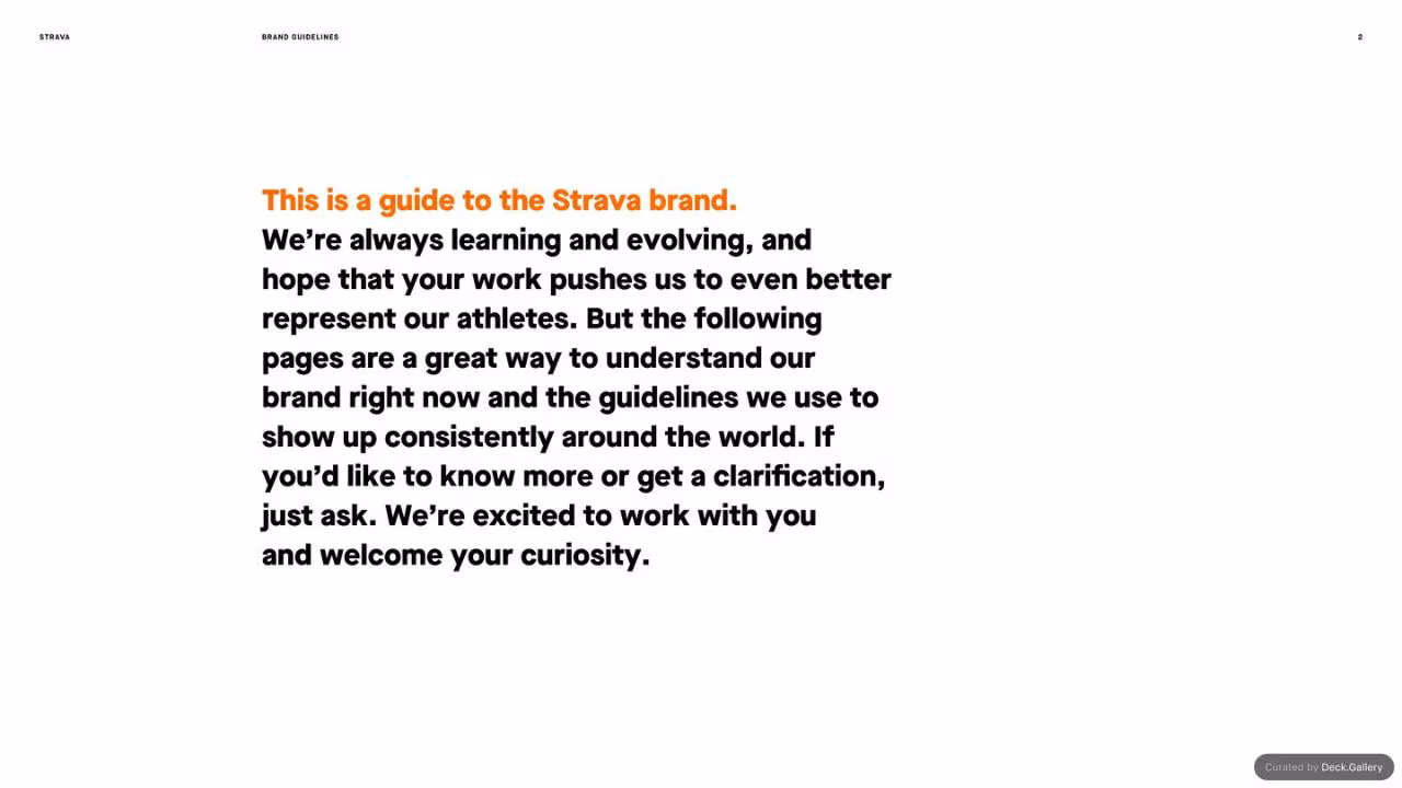 Strava Brand Guidelines 2021, slide 2