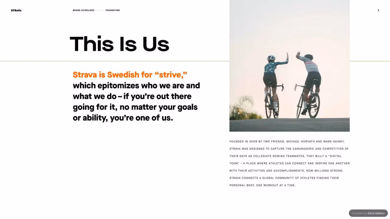 Strava Brand Guidelines 2021, slide 5