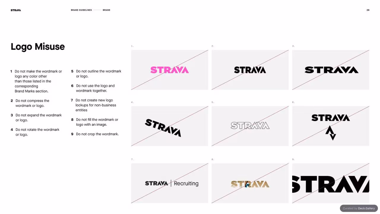 Strava Brand Guidelines 2021, slide 28