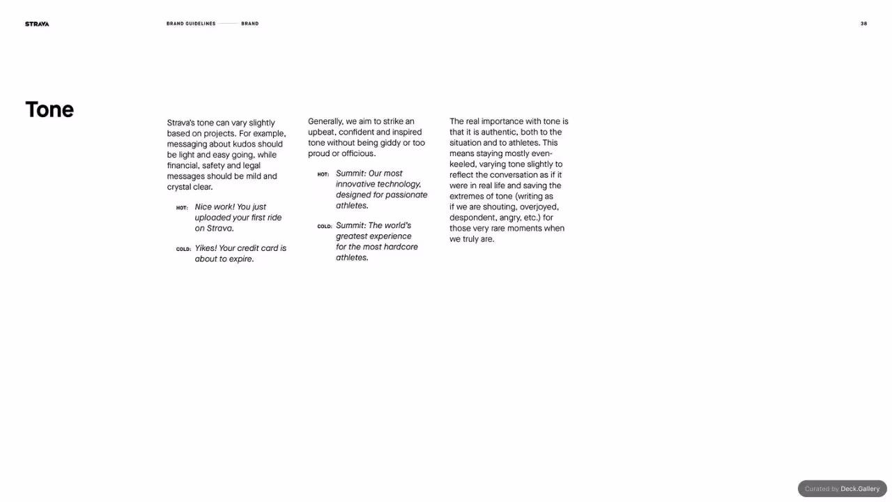 Strava Brand Guidelines 2021, slide 38
