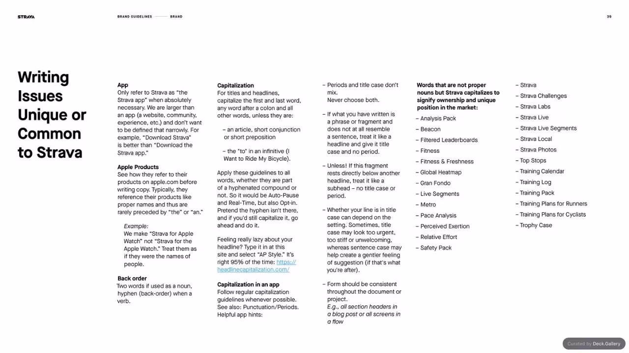 Strava Brand Guidelines 2021, slide 39