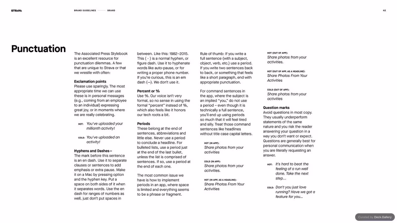 Strava Brand Guidelines 2021, slide 42