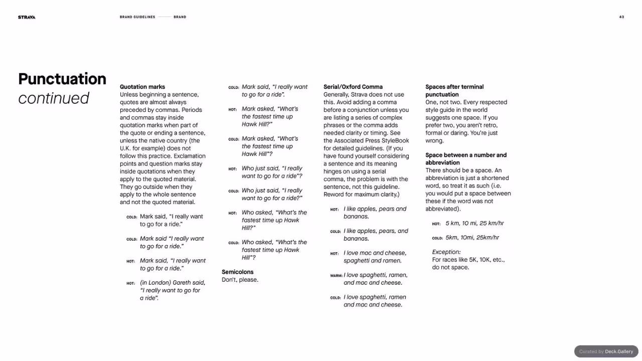 Strava Brand Guidelines 2021, slide 43