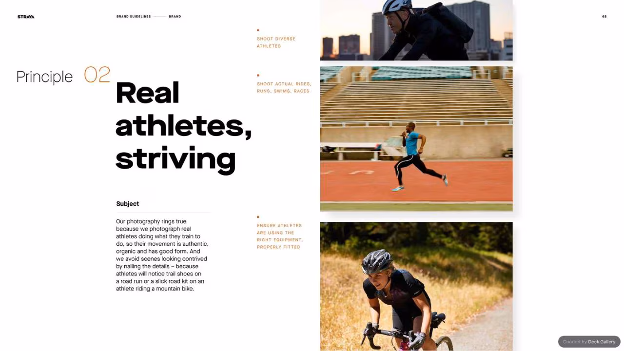 Strava Brand Guidelines 2021, slide 48