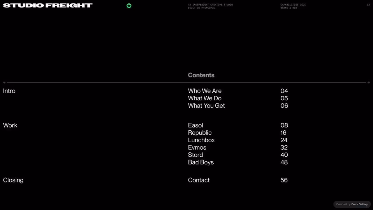 Studio Freight Capabilities Deck 2023