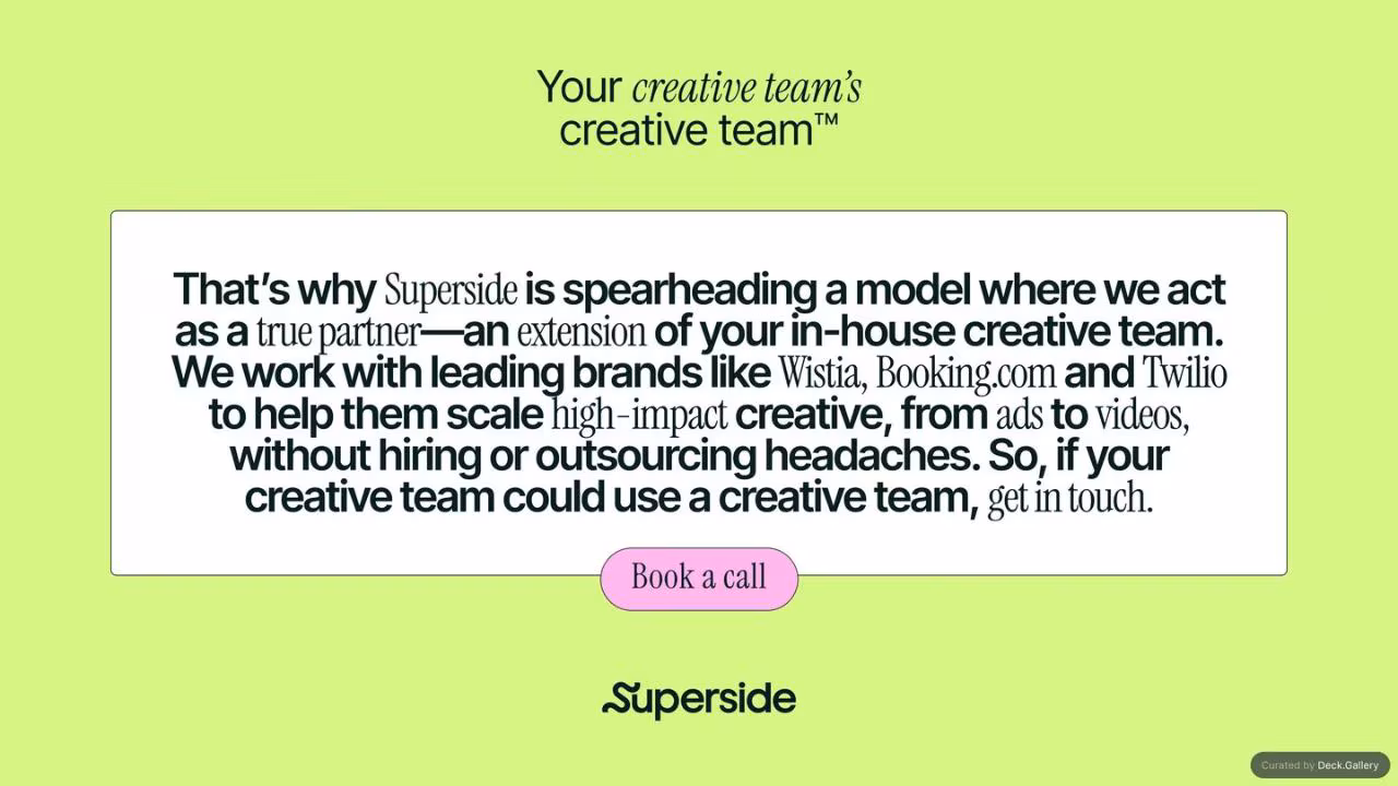 Inside GREAT Creative Partnerships: Superside 2025, slide 81