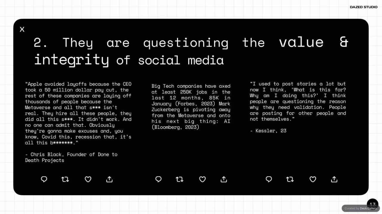 The Future of Social: Dazed Studio Research, slide 13