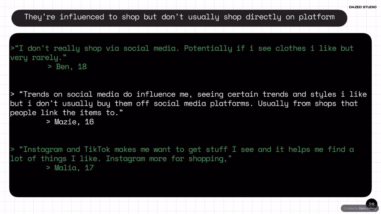 The Future of Social: Dazed Studio Research, slide 28
