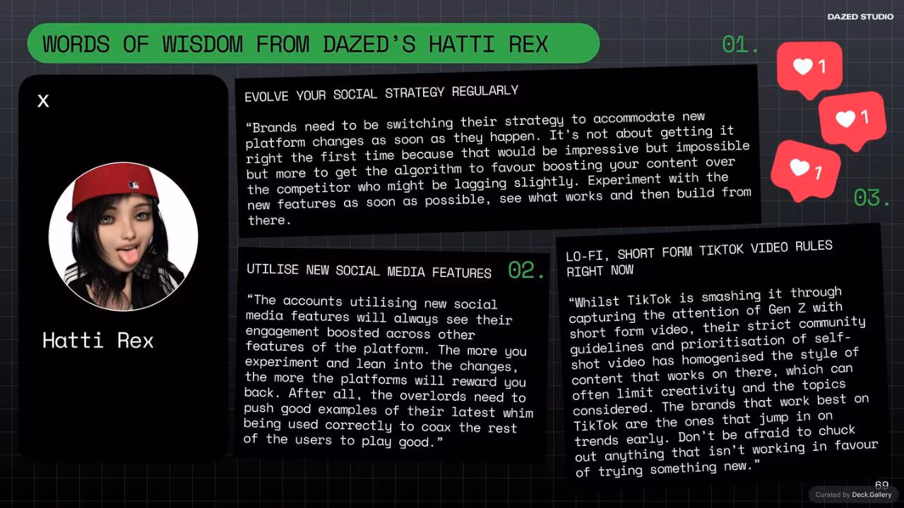 The Future of Social: Dazed Studio Research, slide 69