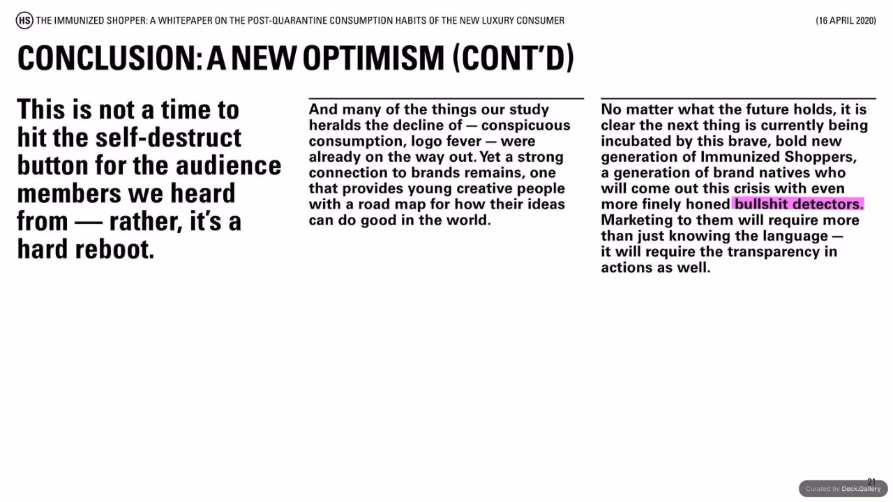 Highsnobiety: The Immunized Shopper 2020, slide 21