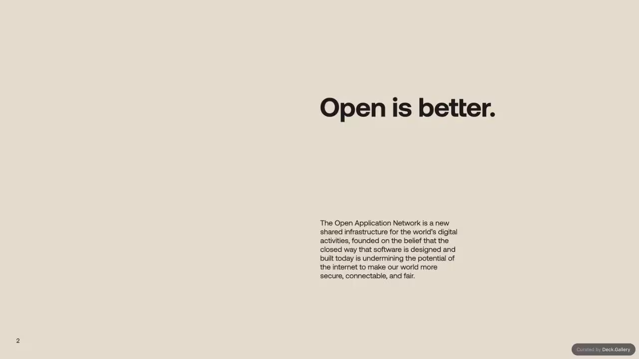 The Open Application Network Brand Guidelines, slide 2