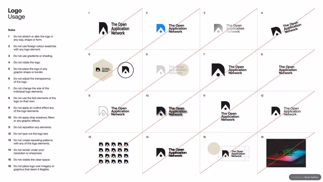 The Open Application Network Brand Guidelines, slide 17