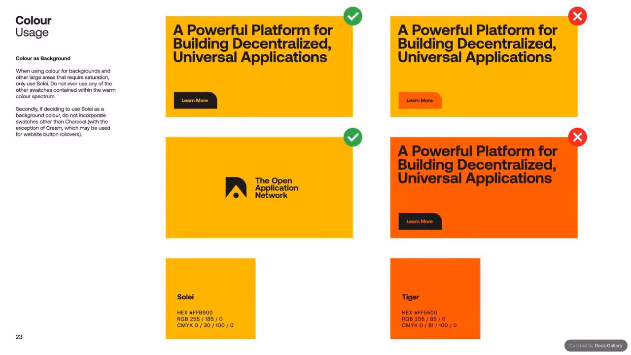 The Open Application Network Brand Guidelines, slide 22