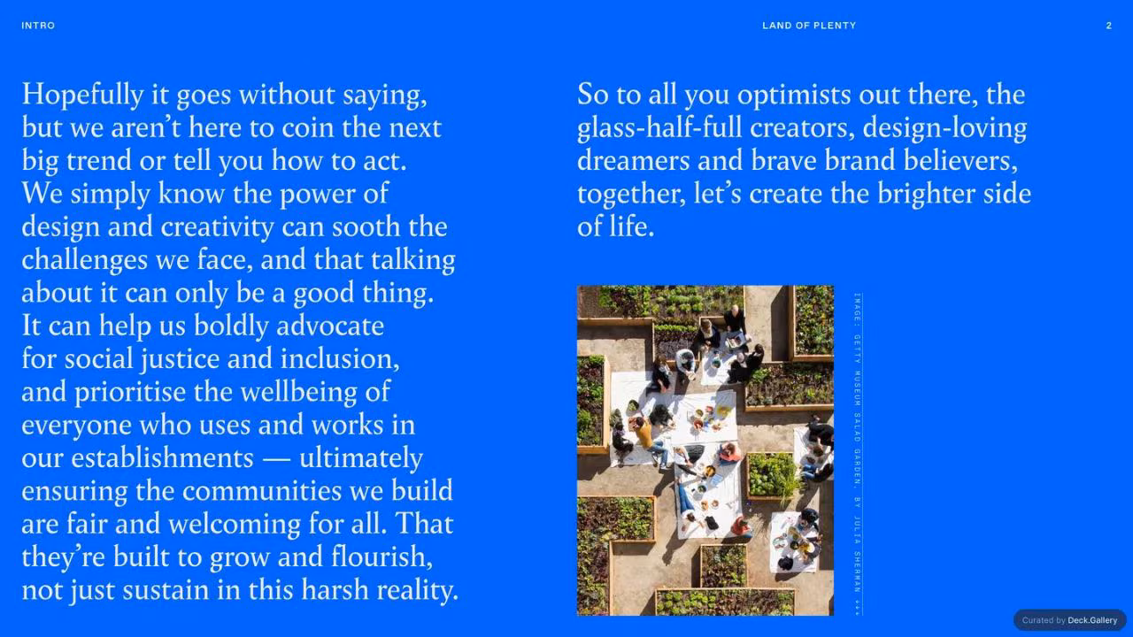 Land of Plenty: The Hospitality Edit, slide 5