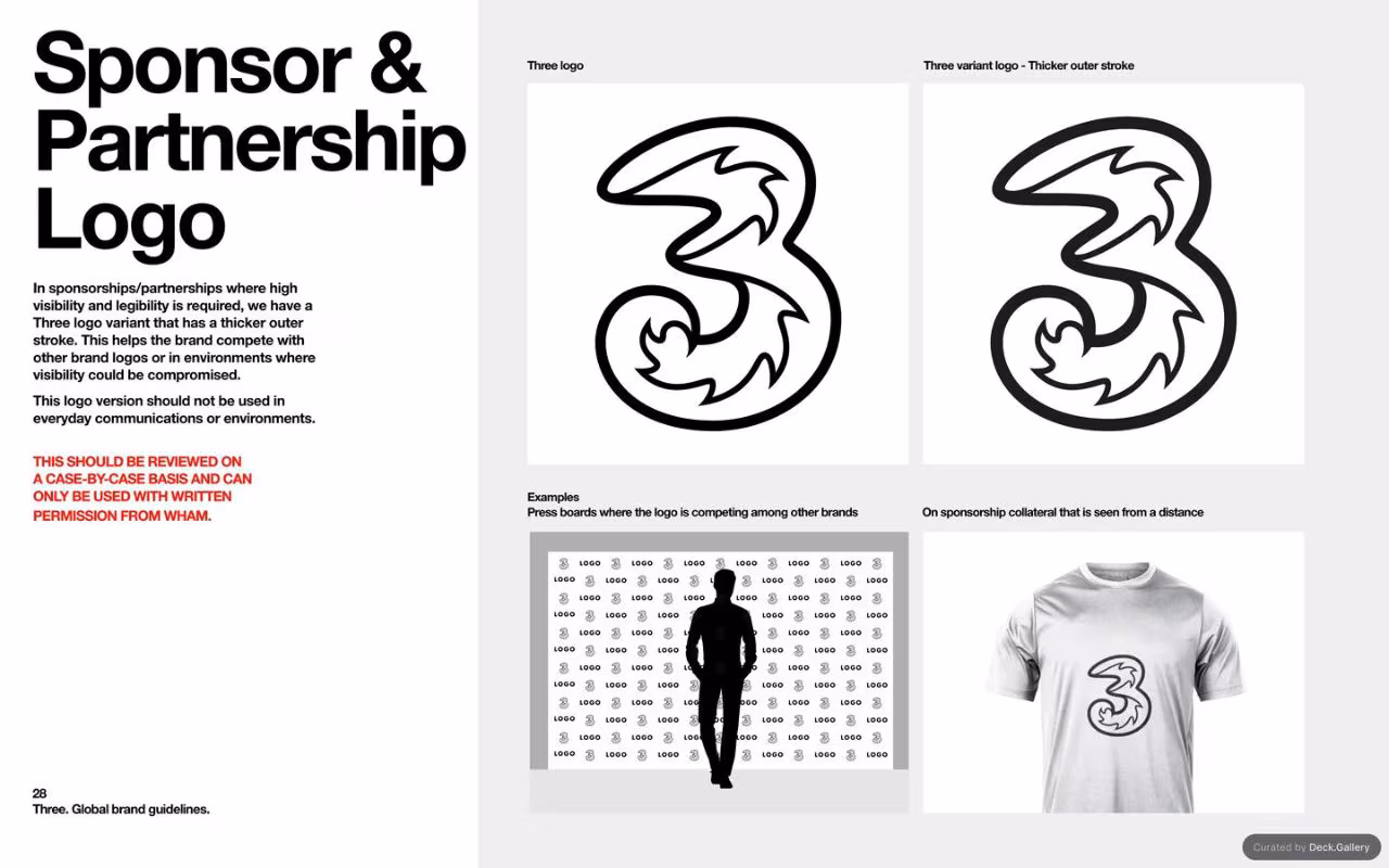 Three Global Brand Guidelines 2025, slide 28