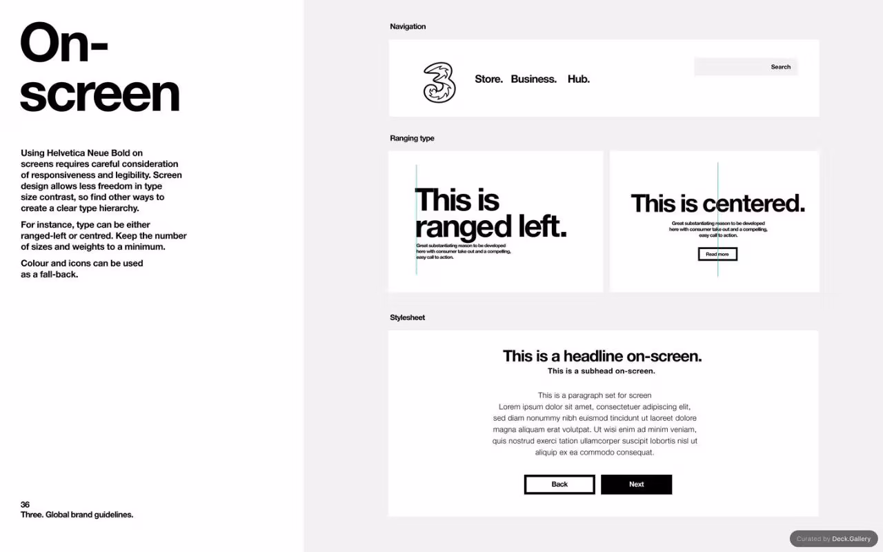 Three Global Brand Guidelines 2025, slide 36
