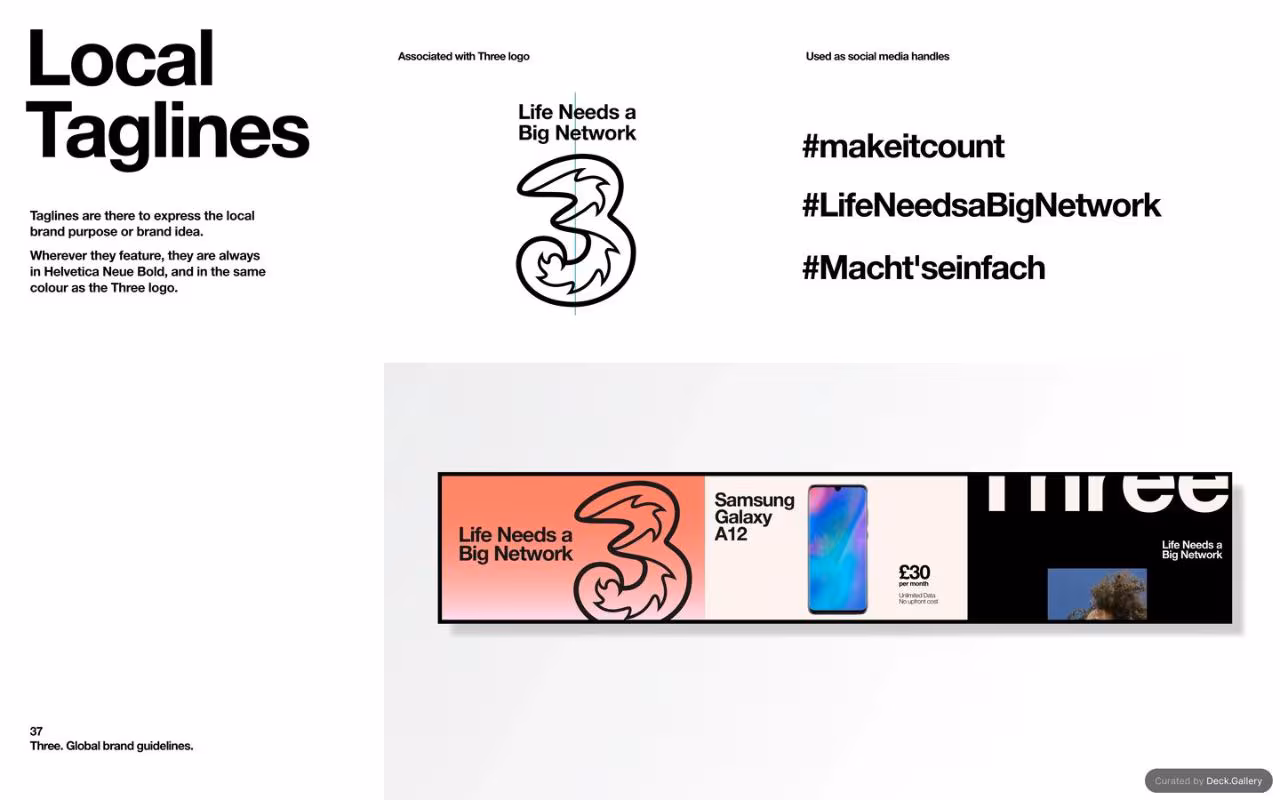 Three Global Brand Guidelines 2025, slide 37