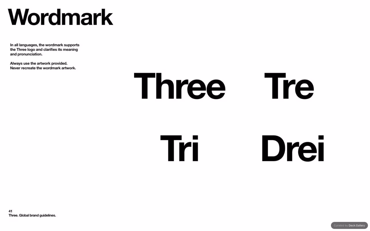 Three Global Brand Guidelines 2025, slide 41