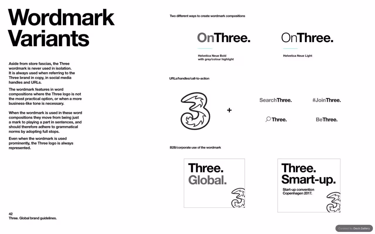Three Global Brand Guidelines 2025, slide 42