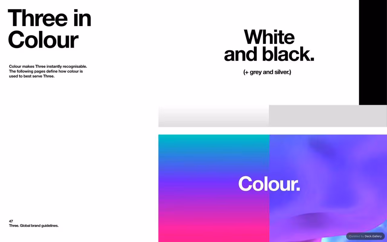 Three Global Brand Guidelines 2025, slide 47