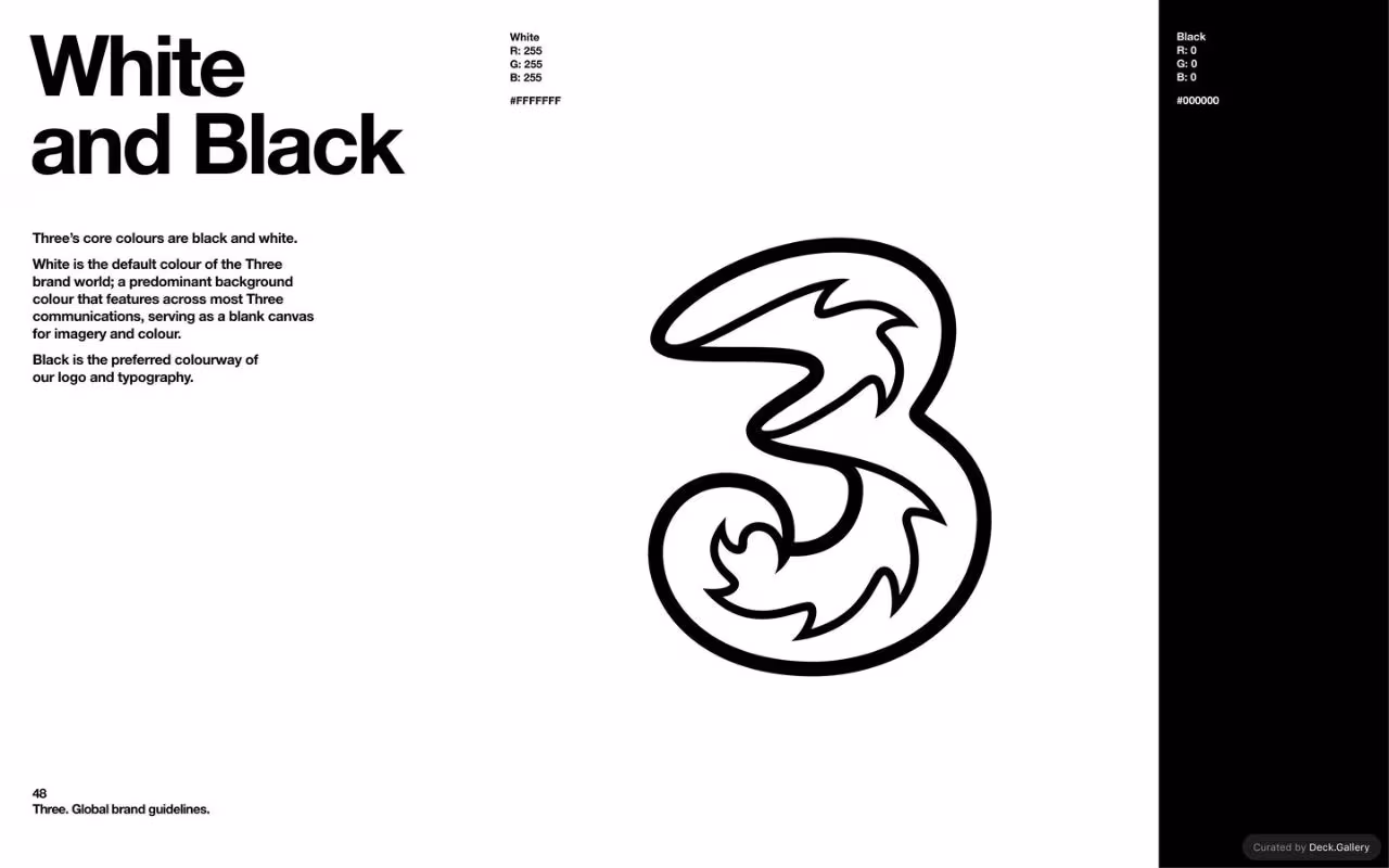 Three Global Brand Guidelines 2025, slide 48