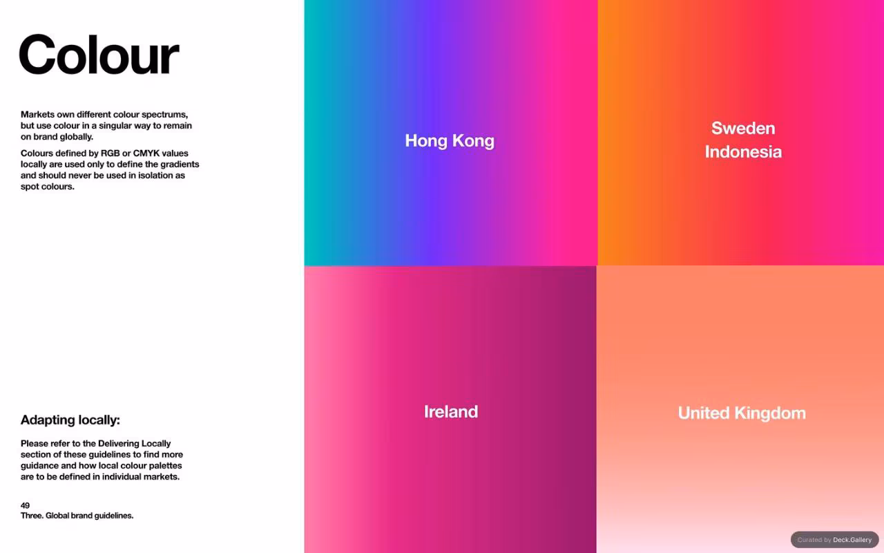 Three Global Brand Guidelines 2025, slide 49