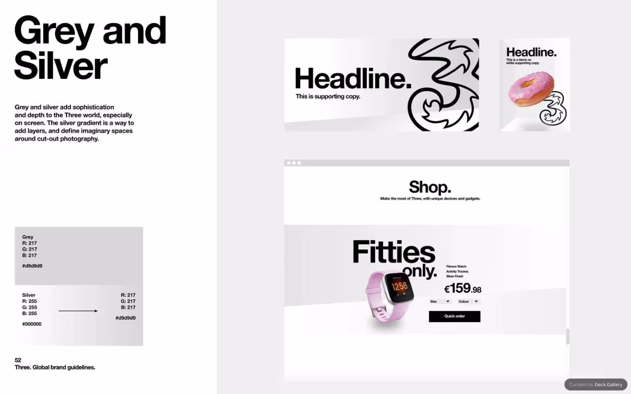 Three Global Brand Guidelines 2025, slide 52