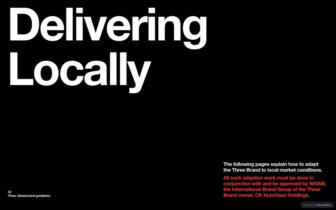 Three Global Brand Guidelines 2025, slide 53