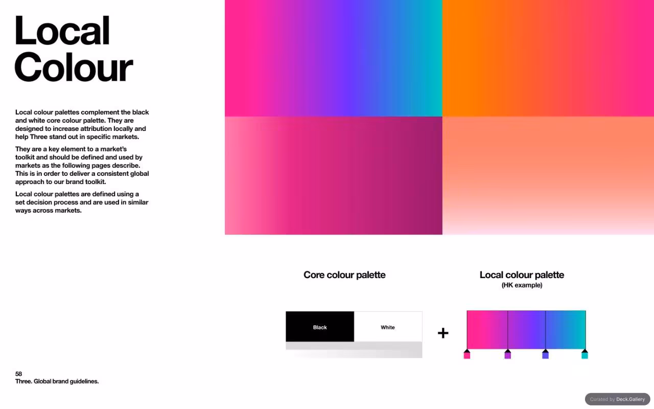 Three Global Brand Guidelines 2025, slide 58
