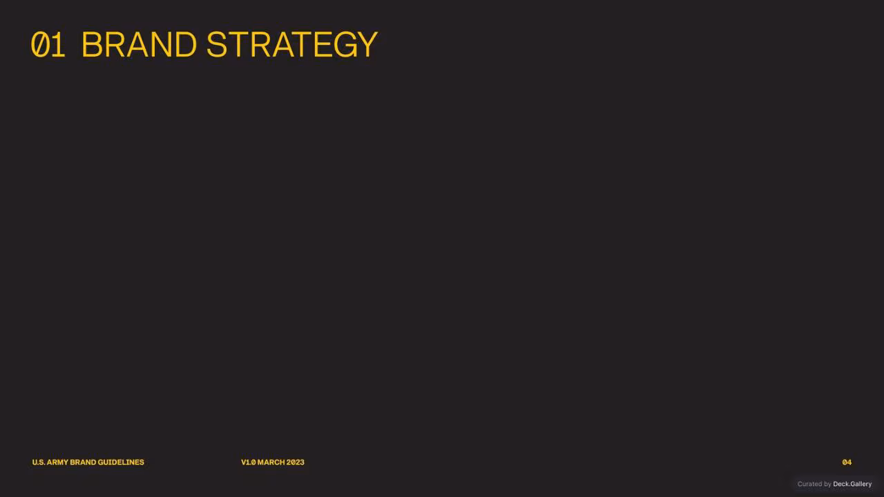 U.S. Army Brand Guidelines 2023, slide 4