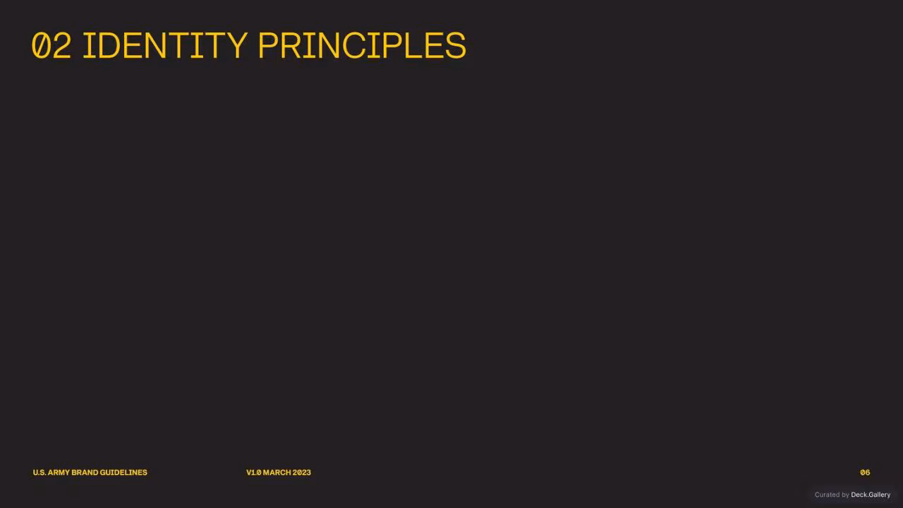 U.S. Army Brand Guidelines 2023, slide 6