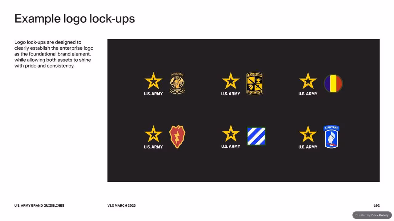U.S. Army Brand Guidelines 2023, slide 102
