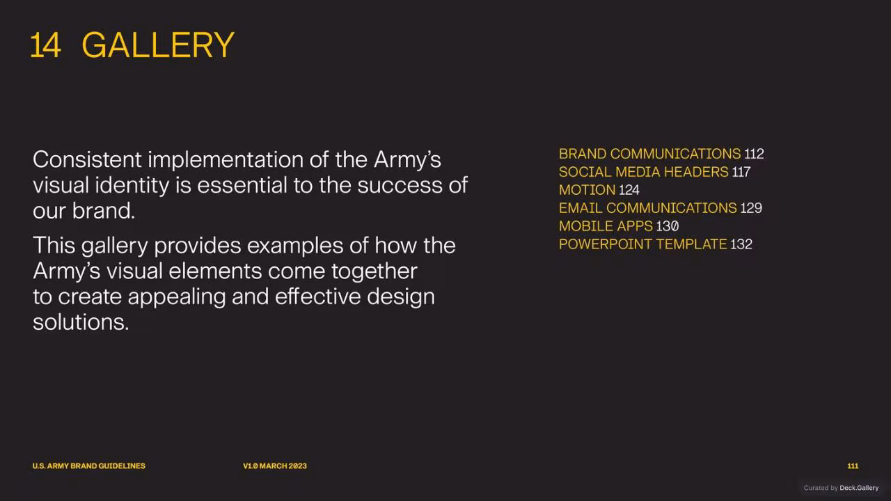 U.S. Army Brand Guidelines 2023, page 111