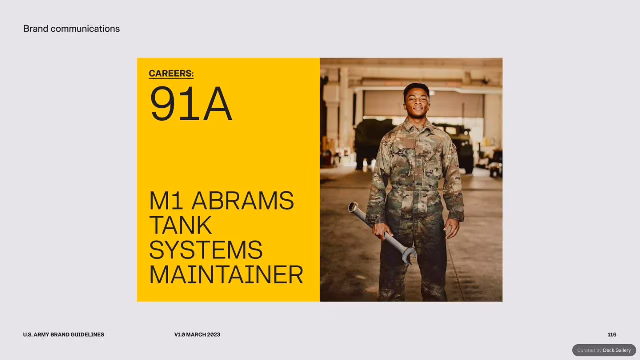 U.S. Army Brand Guidelines 2023, slide 116