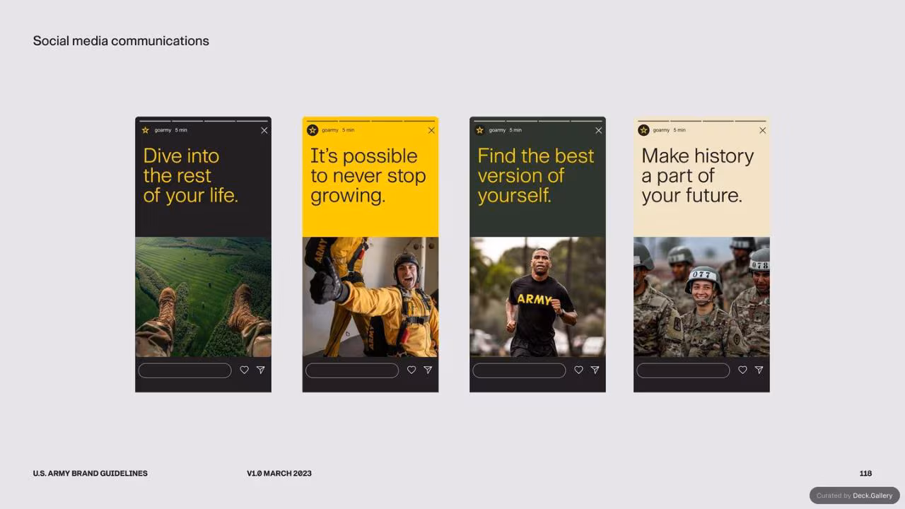 U.S. Army Brand Guidelines 2023, slide 118