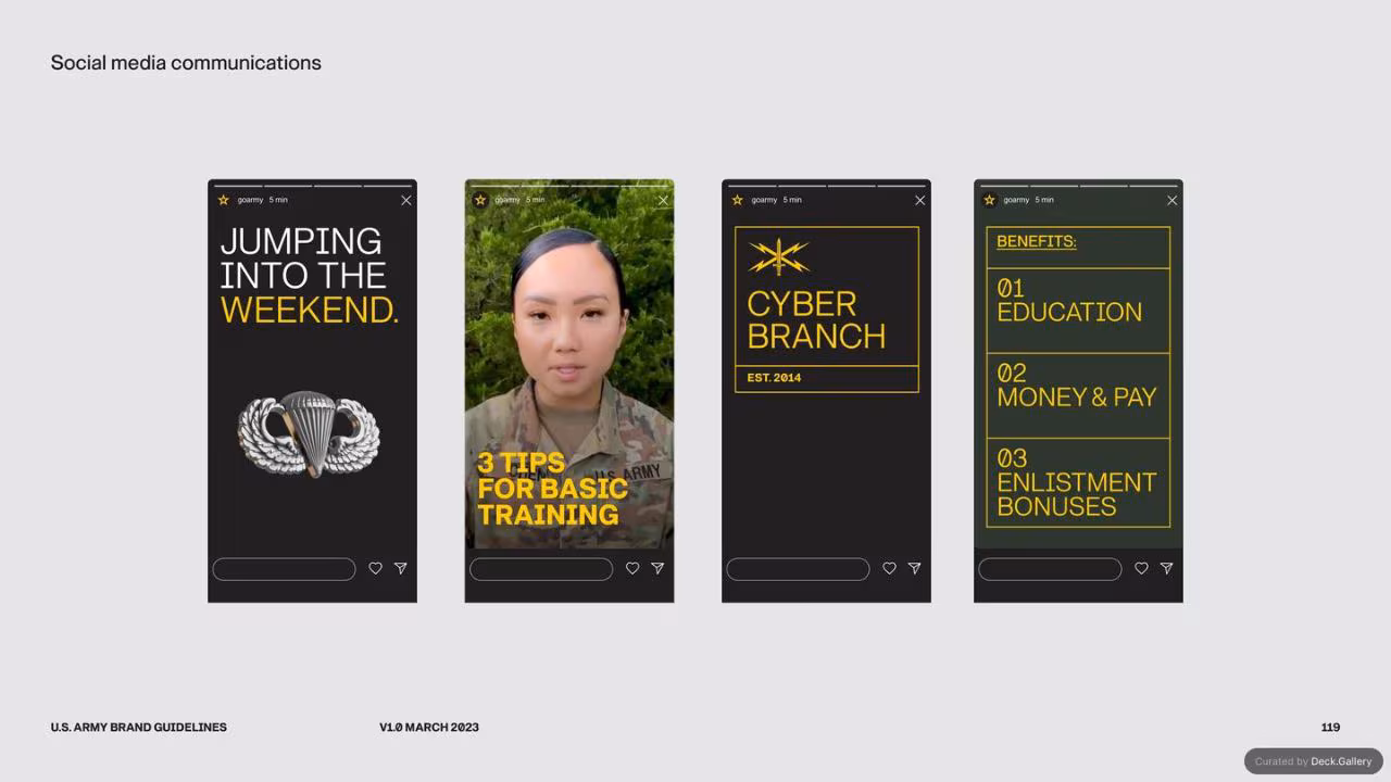 U.S. Army Brand Guidelines 2023, slide 119