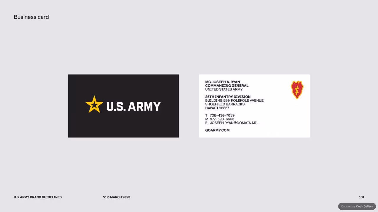 U.S. Army Brand Guidelines 2023, slide 131