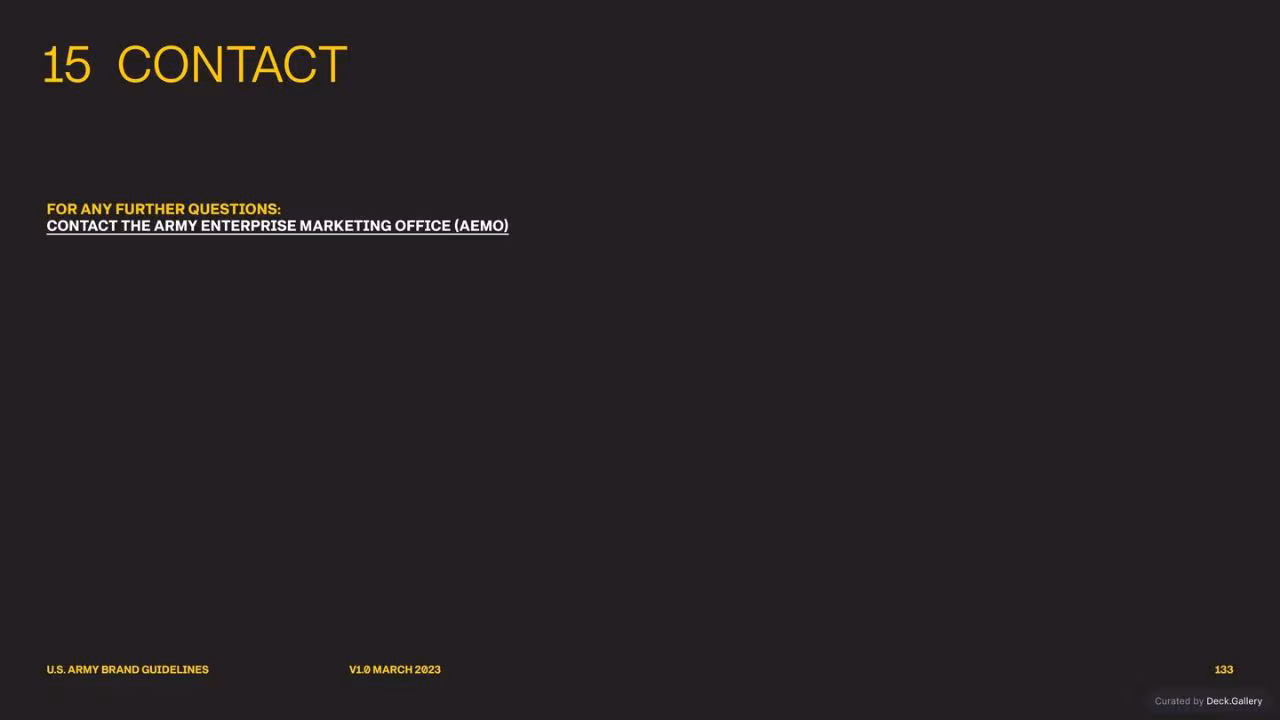 U.S. Army Brand Guidelines 2023, slide 133