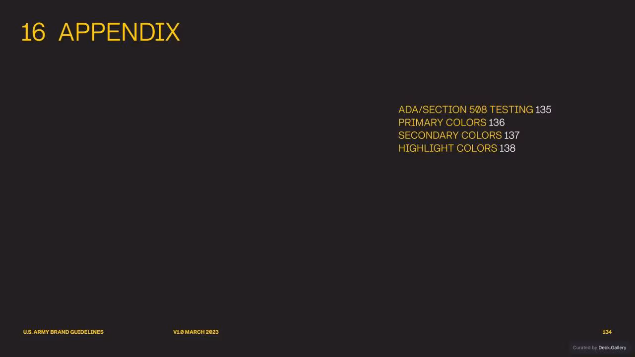 U.S. Army Brand Guidelines 2023, slide 134